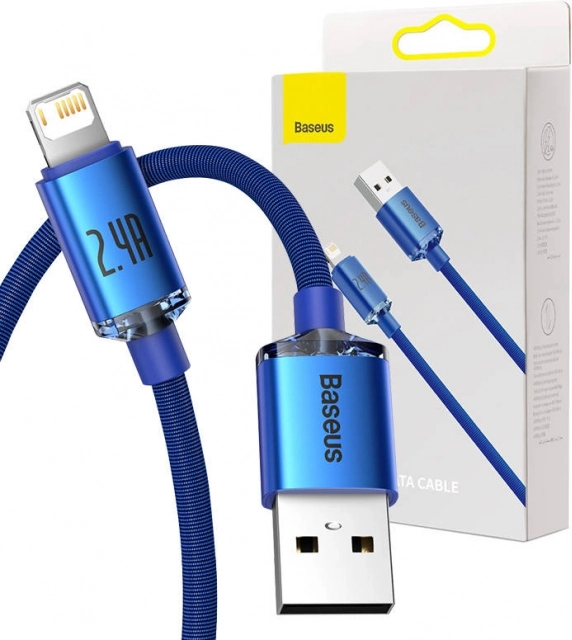 Baseus Crystal Shine cavo USB a Lightning 2,4 A 1,2 m – Blu