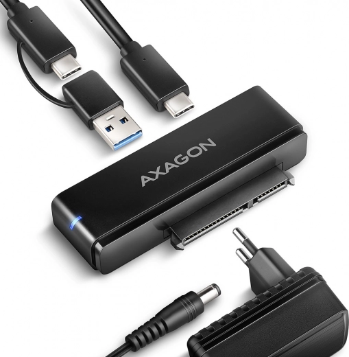 Adaptateur USB‑C 10Gbps vers SATA pour SSD/HDD 2,5"/3,5" FASTPORT X avec alimentation et câble 60 cm