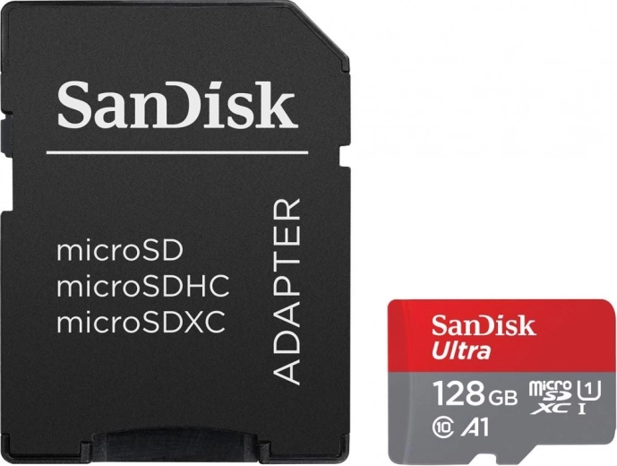 Scheda di memoria SanDisk Ultra microSDXC 128 GB A1 140 MB/s + adattatore SD