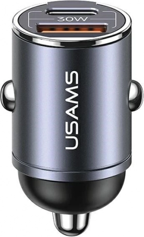 Car Charger 30W 1xUSB+1xUSB-C Fast Charge