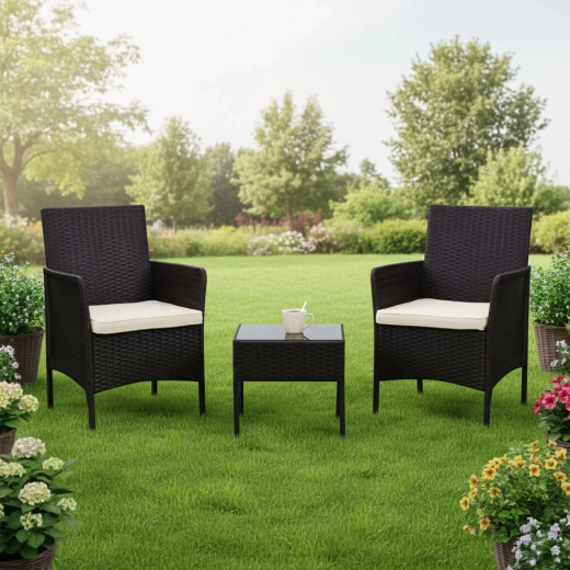Coin salon élégant pour le jardin et la terrasse