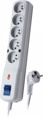 Surge Protector LV-530W, 1 socket, 5.0 m, gray