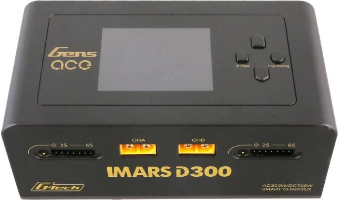 Caricatore intelligente duale Gens Ace IMARS D300 G‑Tech AC/DC 300 W / 700 W – nero