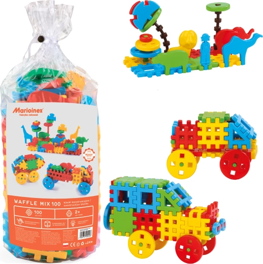 MARIOINEX Waffle Mix építőkészlet, 100 darab
