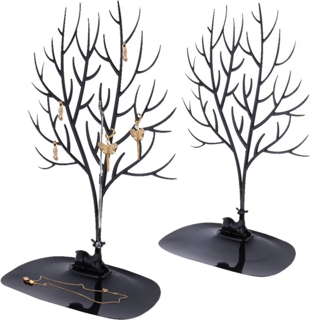 Tree-shaped jewelry stand with wide base