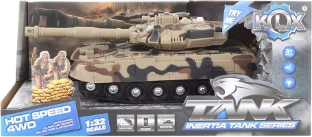 Beige batterijtank met vliegwiel