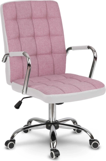 Sedia da ufficio Benton rosa-bianca