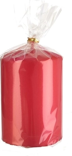 Matte red pillar candle 10 cm