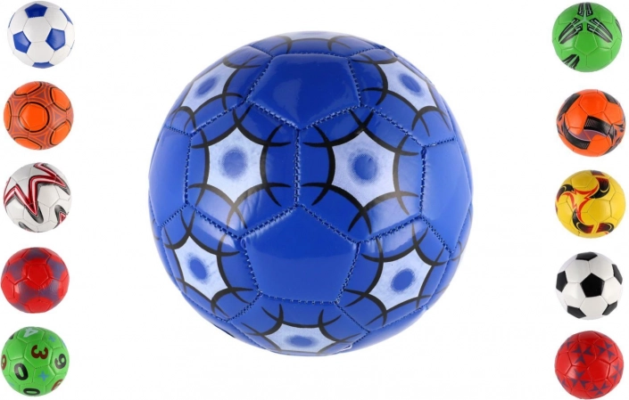 Junior football ball 15 cm – stitched, leather-like, mix of colors