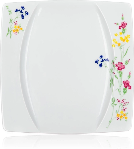 Modern square design with floral decor