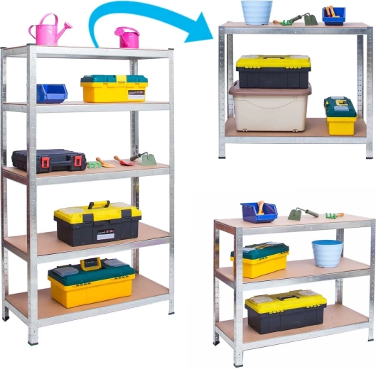 Agencement modulable et division en deux étagères