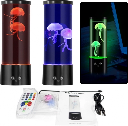 Dekorative LED-Lampe mit Quallen auf Batterien und USB-Kabel