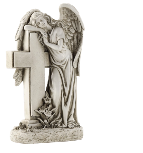 Anđeo s križem – pietetska dekoracija 33 cm