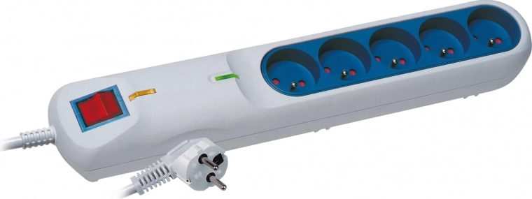 Surge-protected power strip LF-2005 3L 5 m grey - 1 pc