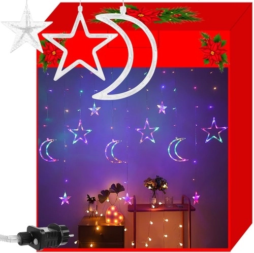 Julelys gardin 138 LED flerfarvet