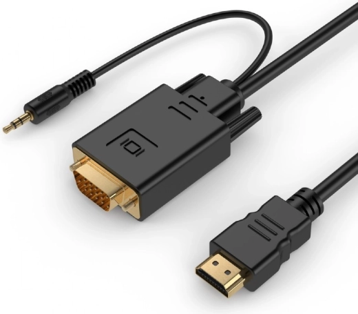 HDMI til VGA-konverter med 3,5 mm lyd, 3 m, sort