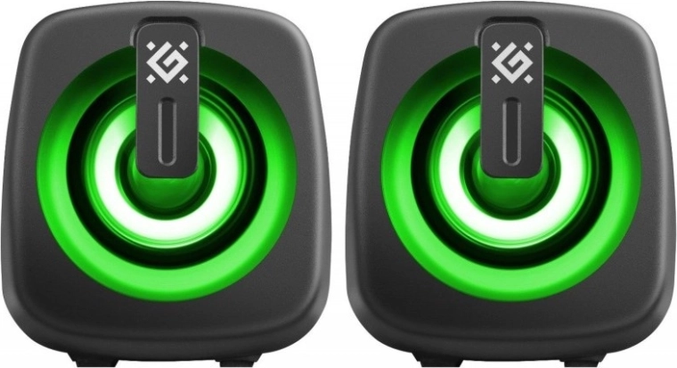 2.0-computerspeakers met LED, USB-voeding, 6 W – zwart