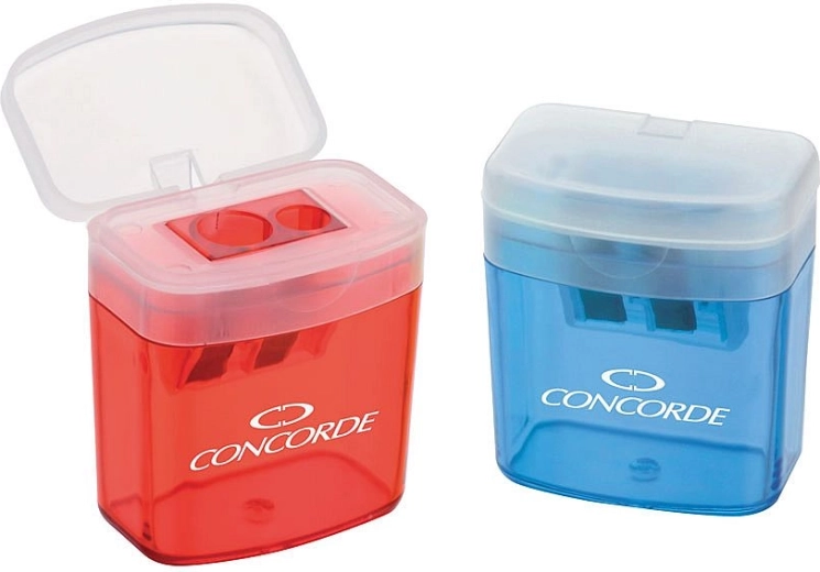 Blyantspidser med beholder CONCORDE Duo, blandede farver