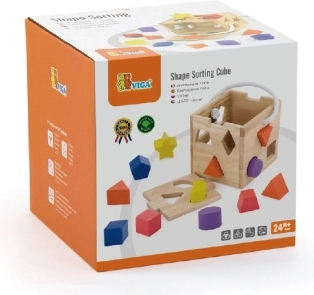 Wooden Shape Sorting Cube for Kids