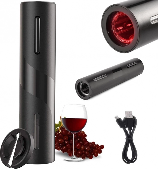 Electric Wine Opener with Rechargeable Battery and Foil Cutter