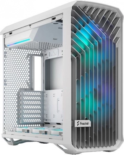 Case per PC Fractal Torrent, bianca, RGB, TG vetro temperato trasparente