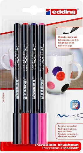 Edding 4200 pennarelli per porcellana – set da 4 pz (colori caldi)