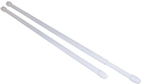 Telescooppendel voor vitrage 80–150 cm, metaal, wit, 2 stuks