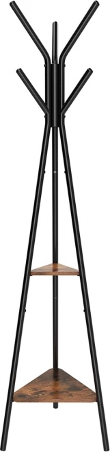Wooden LOFT Standing Coat Rack with Shelves