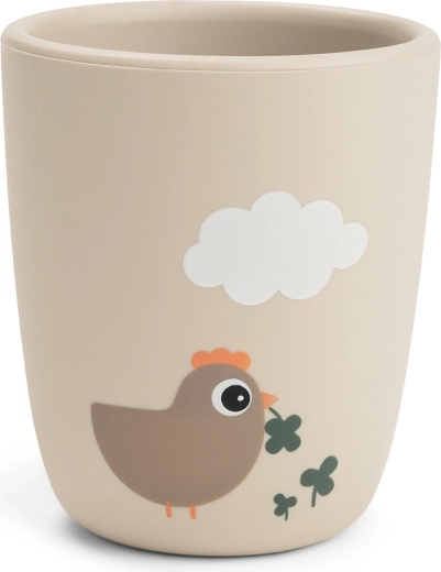 Done by Deer siliconen mini beker Tiny farm zandkleurig