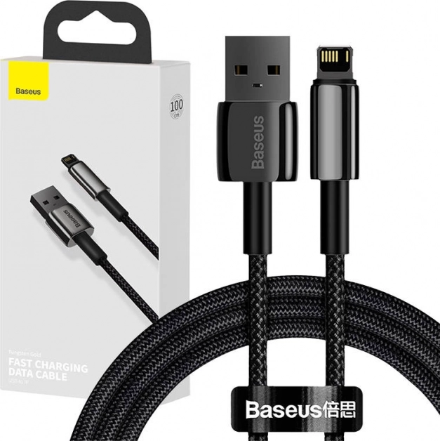 Baseus Tungsten Gold cavo USB – Lightning 2,4 A 2 m – nero
