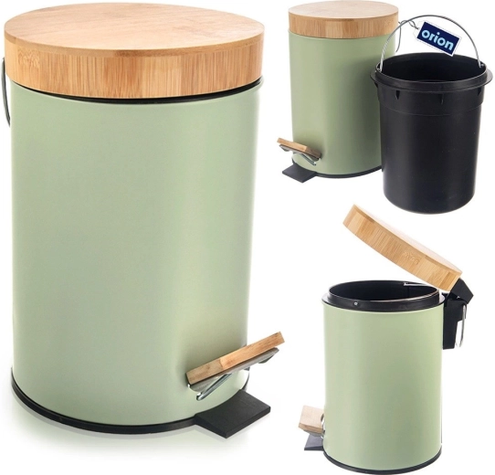 Stylish metal and natural bamboo