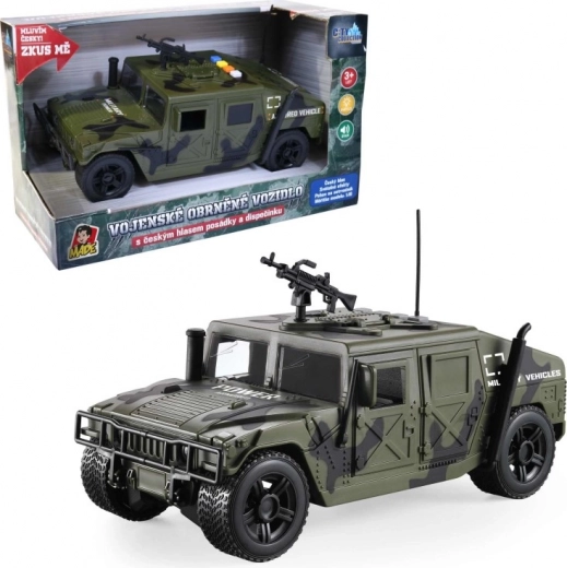 Auto militare con luce e voce ceca 24 cm