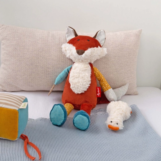 Morbida volpe di peluche adatta fin dalla nascita