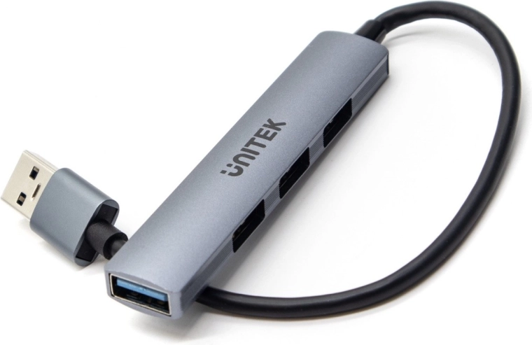 Hub USB Unitek 4v1 con 5 Gbps e 3x USB 2.0