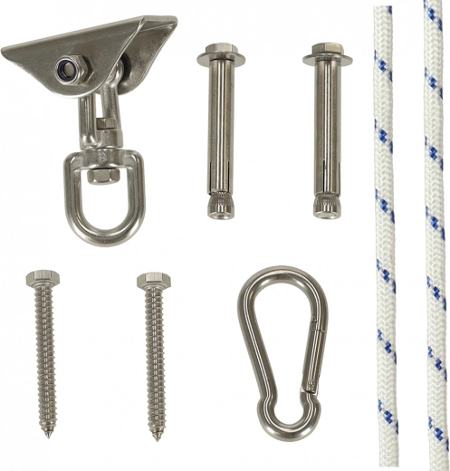 Supporto a soffitto in acciaio inox per amache e altalene