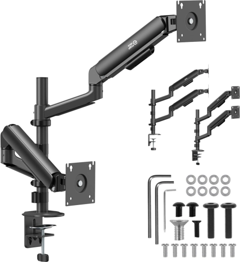 Nosač za 2 monitora Ergo Office 17–32" s plinskim oprugama