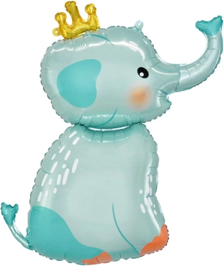Folieballon olifant met kroon