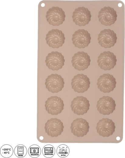Moule en silicone pour mini couronnes 18 pcs beige