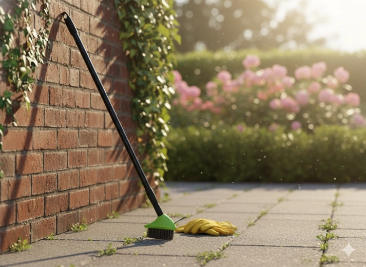 Long telescopic handle for comfortable work