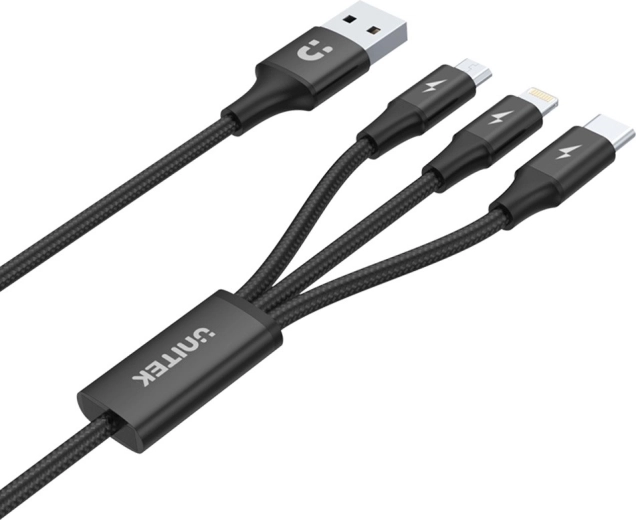 3 connectors in one – charging up to 3 devices