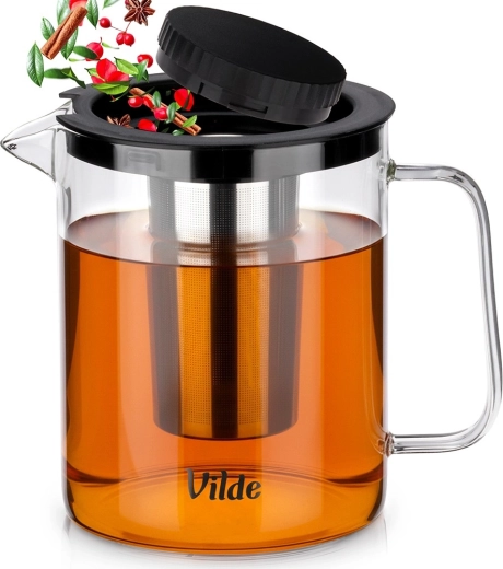 Glass Kettle with Stainless Steel Tea Filter 1.5 l