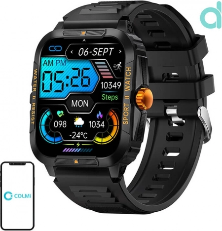 Colmi P76 Smartwatch black‑orange