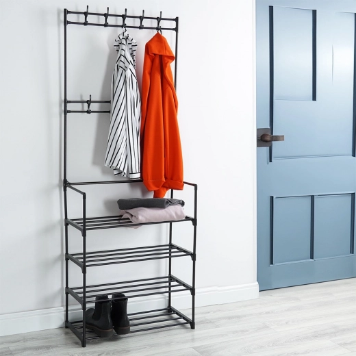 Durable black metal construction