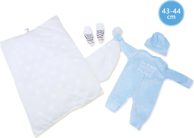Llorens outfit for New Born doll 43–44 cm, 3-piece set with pillow and cuddle cloth