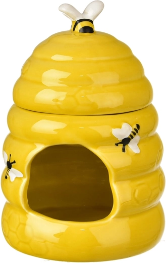 Ceramic aroma lamp shaped like a beehive, yellow, 14 cm