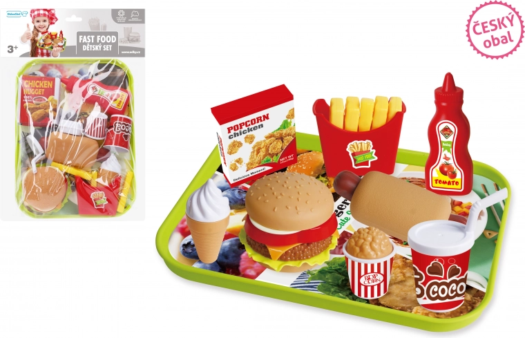 Set da gioco Fast Food con vassoio per bambini