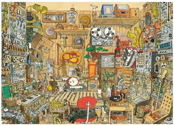 Puzzle Studio musicale pazzo di Mattias Adolfsson, 1000 pezzi
