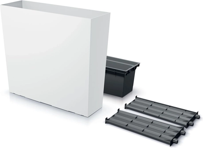 Tall URBI CASE T planter with insert 77 cm white