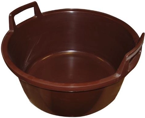 Plastic basin with handles 49 cm, brown, 25 l