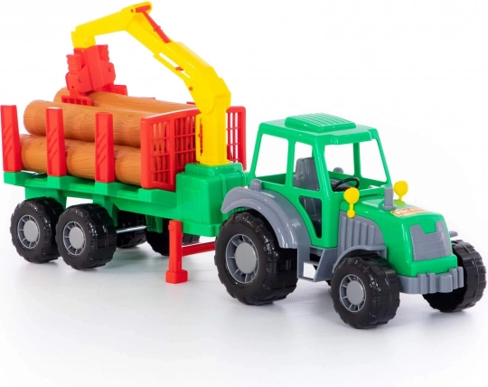 Trattore forestale Altaj con rimorchio